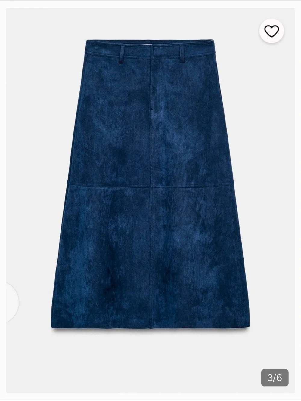 Zara Faux Suede Blue Maxi Skirt
